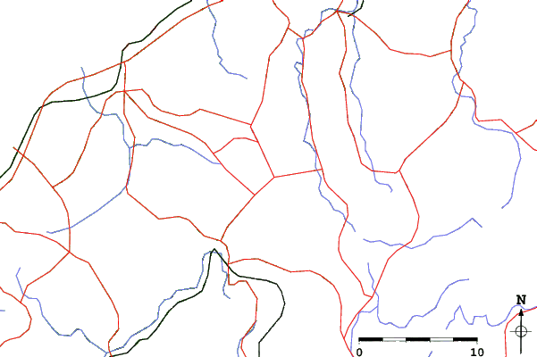 Roads and rivers close to Sanbe Onsen