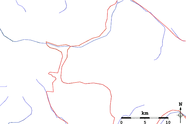 Roads and rivers close to Sauze Super-Sauze