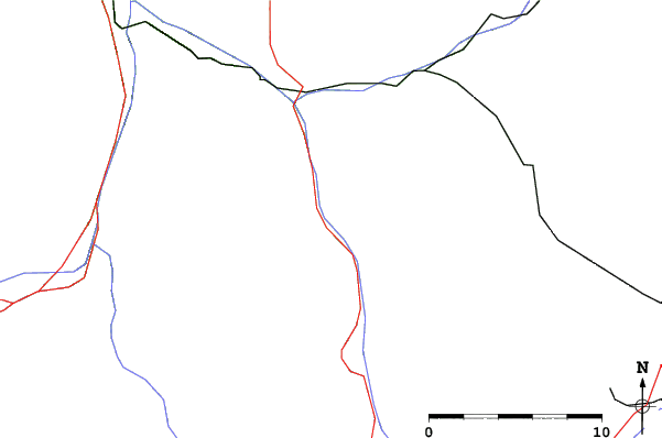 Roads and rivers close to Savognin