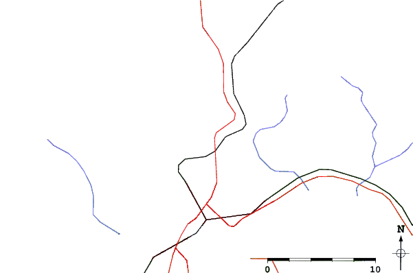 Roads and rivers close to Searchmont Resort