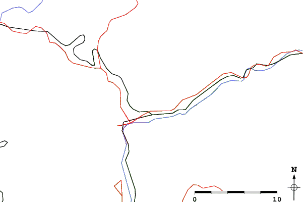 Roads and rivers close to Čachovo - Selce