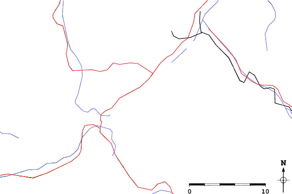 Roads and rivers close to Sils/Engadin