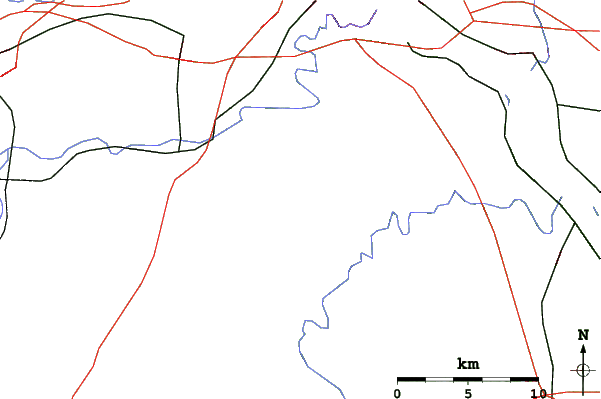 Roads and rivers close to Ski Roundtop