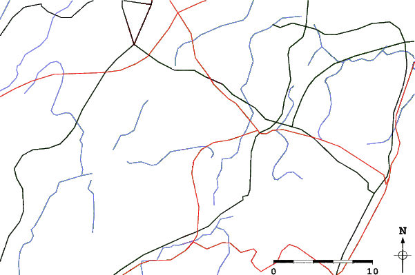 Roads and rivers close to Sno Mountain