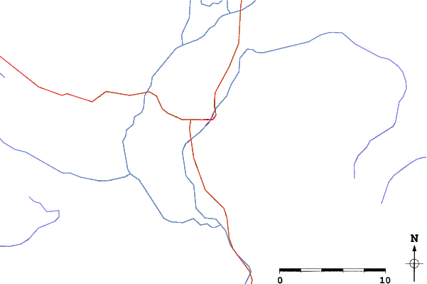 Roads and rivers close to Snow King Mountain, Jackson