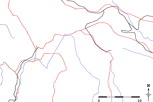 Roads and rivers close to St. Blasien-Menzenschwand/Spießhorn