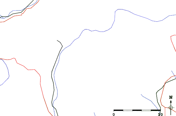 Roads and rivers close to St. Jakob im Walde