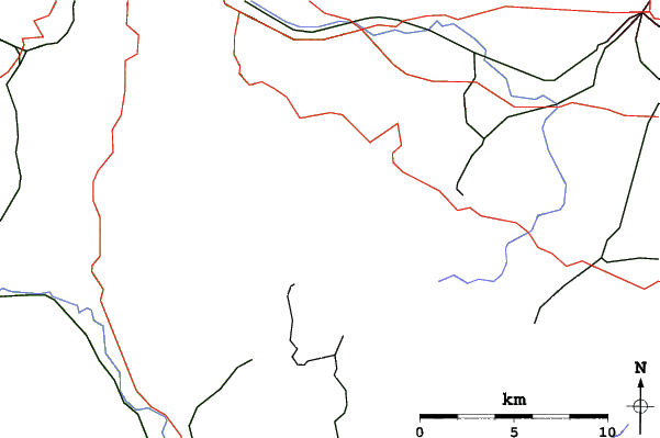 Roads and rivers close to Tabarz/Inselsberg/Datenberg