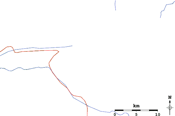 Roads and rivers close to Tetnuldi