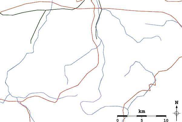 Roads and rivers close to Unternberg Ruhpolding