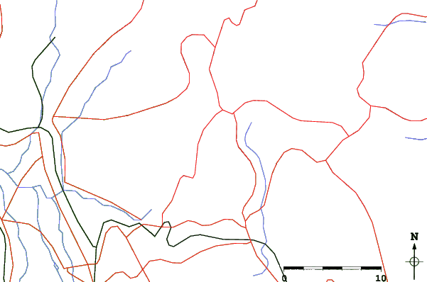 Roads and rivers close to Ura Bandai