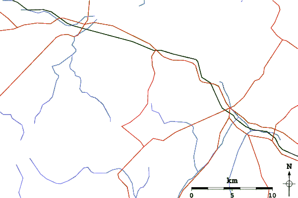Roads and rivers close to Val d'Irène