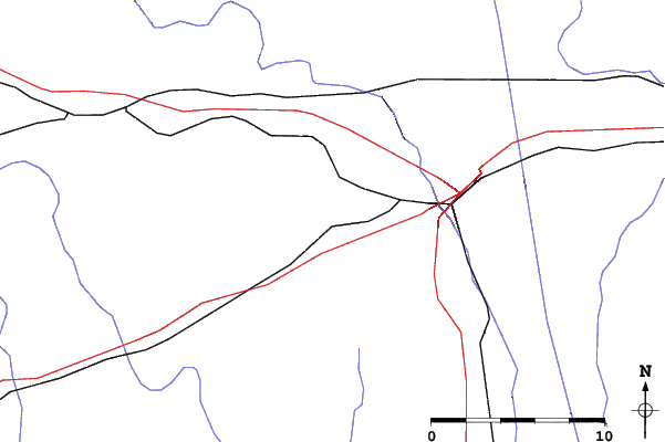 Roads and rivers close to Whitecap Mountain