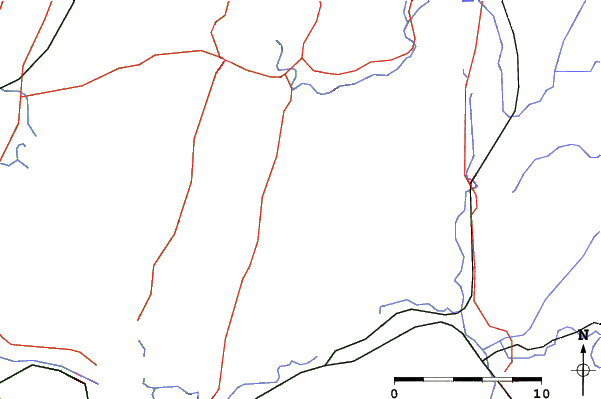 Roads and rivers close to Willard Mountain