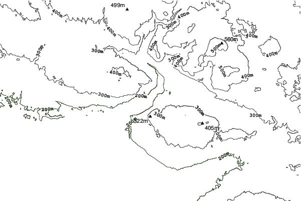 Woods Valley Ski Area neighbourhood contours