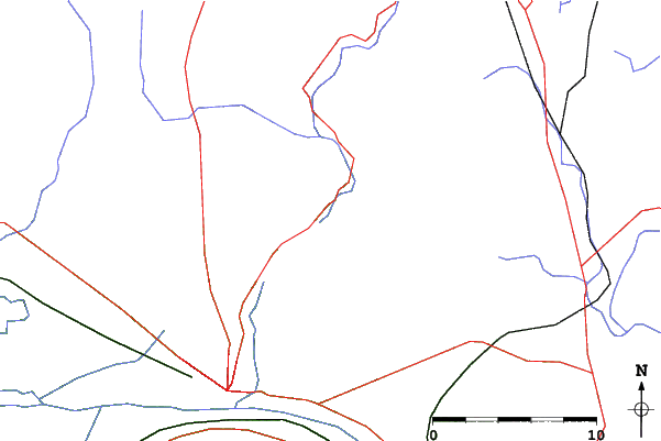 Roads and rivers close to Woods Valley Ski Area