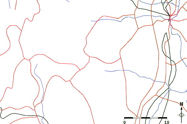 Roads and rivers close to Yokomuki Onsen