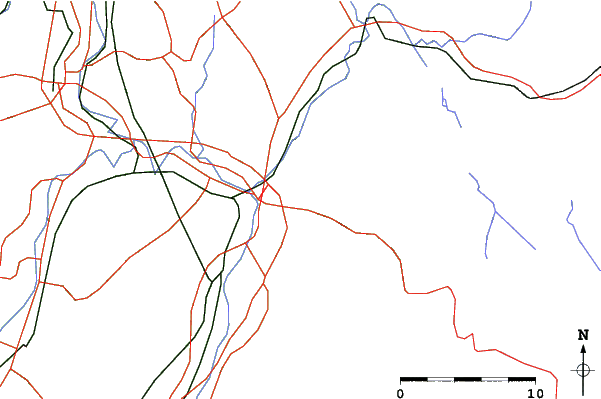 Roads and rivers close to Yunotani Yakushi
